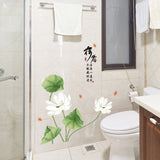 Miico,SK9338,Lotus,Painting,Stickers,Living,Bathroom,Decorative,Sticker