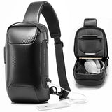 BANGE,Charging,Sling,Carbon,Fiber,Waterproof,Crossbody,Chest,Outdoor,Camping,Travel,Cycling