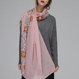 Women,Linen,Handcraft,Embroidery,Printting,Scarves,Fashion,Summer,Outdoor,Flower,Shawl,Scarf