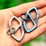 Titanium,Alloy,Double,Heads,Carabiner,Outdoor,Sports,Hiking,Climbing,Hanging,Buckle,Keychain