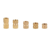 Suleve,M5BN1,150Pcs,Brass,Cylinder,Knurled,Threaded,Round,Insert,Embedded,Assortment