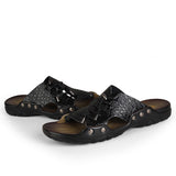 Outdoor,Summer,Beach,Breathable,Crocodile,Texture,Leather,Shoes,Sandals,Slippers