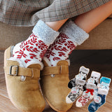 Winter,Thicken,Velvet,Socks,Ladies,Towel,Christmas,Snowflake,Floor