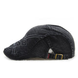 Unisex,Cotton,Washed,Embroidery,Beret,Duckbill,Buckle,Visor,Cabbie
