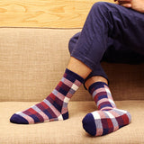 Fashion,Spell,Color,Plaid,Breathable,Cotton,Casual,Socks