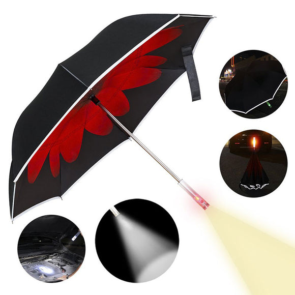 KCASA,Double,Layer,Reverse,Umbrella,Reflective,Windproof,Protection,Umbrel