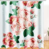 71''x71'',Peach,Blossom,Pattern,Waterproof,Polyester,Shower,Curtain,Hooks