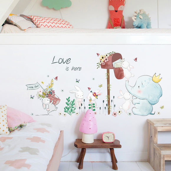 Miico,SK7185,Elephant,Rabbit,Painting,Stickers,Children's,Kindergarten,Decorative,Sticker
