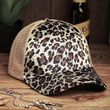 Women,Cotton,Tiger,Leopard,Pattern,Breathable,Hallow,Visor,Baseball