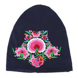 Women,Ethnic,Embroidery,Slouch,Skullcap,Cotton,Breathable,Beanie,Printting,Turban