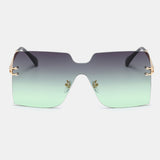 Women,Oversized,Square,Frame,Fashion,Metal,Protection,Sunglasses