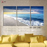 Miico,Painted,Three,Combination,Decorative,Paintings,Seaside,Scenery,Decoration