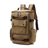 Retro,Style,Capacity,Vintage,Canvas,Backpack,Multi,Pockets,Satchel,Travel,Shoulder,School,Camping,Riding