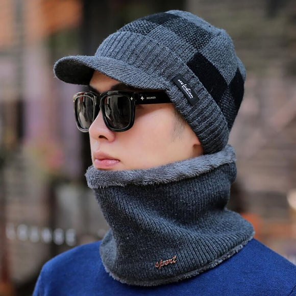 Men's,Earmuffs,Thickening,Scarf,Beanie