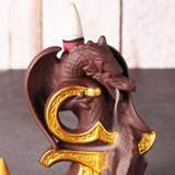 Dragon,Waterfall,Backflow,Incense,Burner,Ceramic,Smoke,Censer,Holder,Decorations
