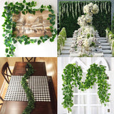 Artificial,Green,Garland,Plants,Foliage,Plastic,Flowers,Rattan,String,Garden,Decor