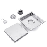 Brushed,Stainless,Steel,Insert,Drain,Invisible,Bathroom,Square,Shower,Floor,Grate