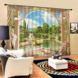 Panel,Printed,Landscape,Window,Curtain,Bedroom,Valance,Divider,Sheer,Curtains
