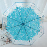 SaicleHome,Romantic,Cherry,Blossoms,Transparent,Umbrella,Folding,Umbrella