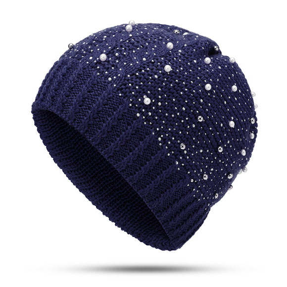 Women,Pearl,Knitted,Outdoor,Casual,Beanie