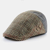 British,Style,Retro,Lattice,Stripe,Pattern,Casual,Forward,Beret