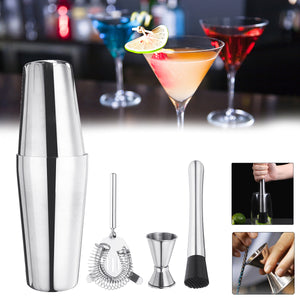 Stainless,Steel,Cocktail,Shaker,Mixer,Drink,Bartender,Martini,Tools