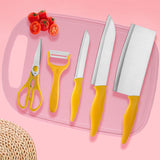 KCASA,Wheat,Straw,Kitchen,Knife,Cutting,Board,Cutter,Stainless,Steel,Knife,Peele,Scissor,Fruit,Knife,Knife,Yellow