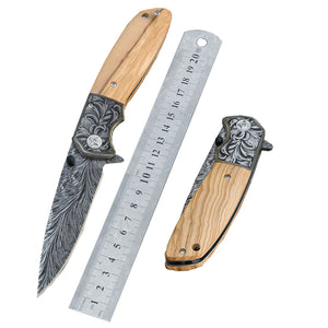 220mm,3CR13,Hardness,Pattern,Folding,Knife,Portable,Outdoor,Camping,Knife