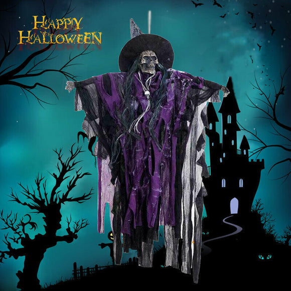 Halloween,Electric,Voice,Control,Hanging,Ghost,Skull,Witch,Voice,Light,Party,Decoration,Supplies,Indoor,Outdoor,Horror,Props
