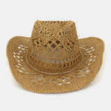 Handmade,Sunscreen,Hollow,Western,Cowboy,Style,Summer,Holiday,Beach,Straw