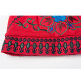 Women,Ethnic,Embroidery,Cotton,Beanie,Vintage,Flower,Pattern,Elastic,Adjustable