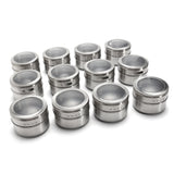 12Pcs,Stainless,Steel,Magnetic,Spice,Kitchen,Storage,Container,Clear