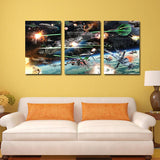 Miico,Painted,Three,Combination,Decorative,Paintings,Spaceship,Decoration