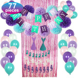 77pcs,Mermaid,Party,Supplies,Party,Decorations,Girls,Birthday,Party,Shower,Decoration