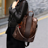 Women,Girls,School,Leather,Backpack,Outdoor,Travel,Handbag,Portable,Shoulder