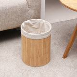 Bamboo,Trash,Foldable,Wastebasket,Garbage,Waste,Office,Study,Bathroom,Living
