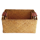 Seaweed,Woven,Storage,Basket,Fruit,Sundries,Organizer,Fruit,Container