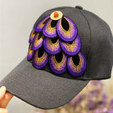 Women,Embroidered,Printed,Feather,Baseball