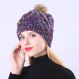 Women,Handmade,Jacquard,Mixed,Color,Rabbit,Knitted,Casual,Beanie