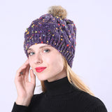 Women,Handmade,Jacquard,Mixed,Color,Rabbit,Knitted,Casual,Beanie
