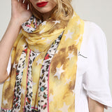 Unique,Breathable,Leopard,Print,Scarf,Summer,Cotton,Special,Shawl,Women