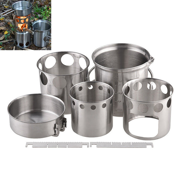 Camping,Stove,Portable,Burning,Furnace,Picnic,Portable,Stainless,Steel,Cookware