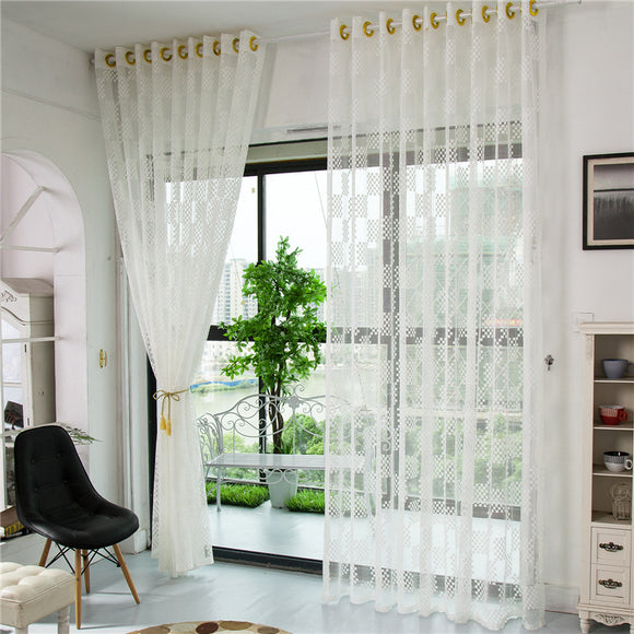 Panel,Pattern,Tulle,Sheer,Curtains,Bedroom,Living,Hollow,Window,Screening