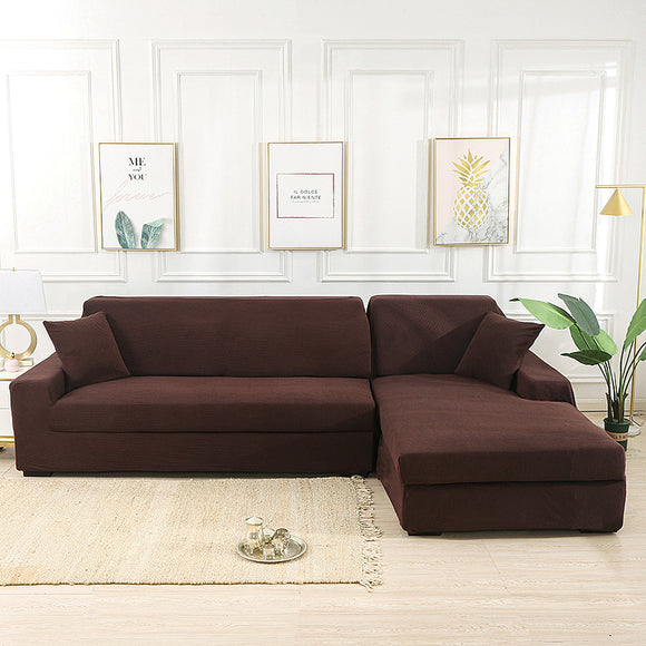 Brown,Stretch,Elastic,Cover,Solid,Slipcover,Washable,Couch,Furniture,Protector,Living