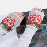 Women,Printed,Gloves,Finger,Sunscreen,Gloves