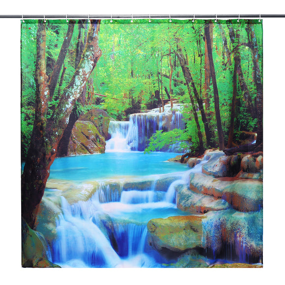 Waterfall,Nature,Scenery,Shower,Curtain,Water,Resistant,Bathroom,Shield