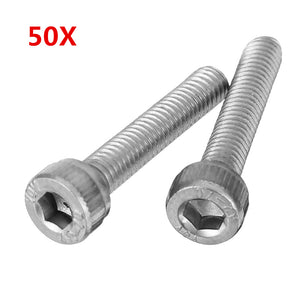 Suleve,M3SH5,50Pcs,Stainless,Steel,Socket,Screws,Bolts,Optional,Length