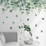 Transparent,Removeable,Green,Leaves,Stickers,Flower,Bedroom,Kitchen,Livingroom,Decorations