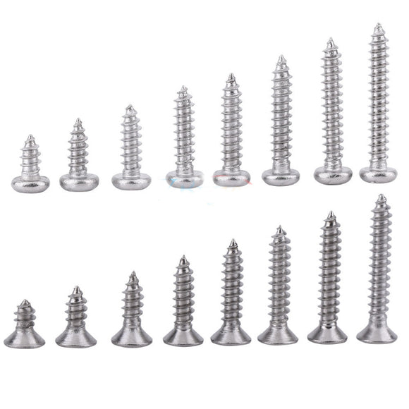 Suleve,M3SP3,200pcs,Stainless,Steel,Phillips,Woodworking,Screw,Assortment