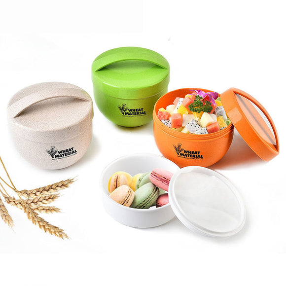 Honana,800mL,Round,Wheat,Fiber,Lunch,Portable,Friendly,Healthy,Container